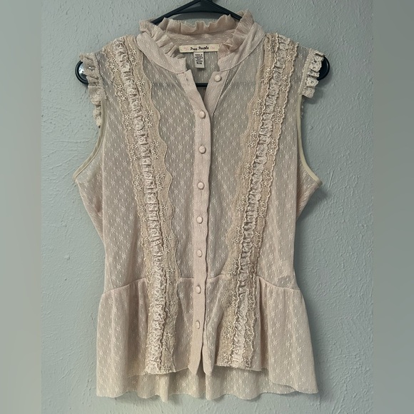 Free People  sleeveless Button-Down shirt/ Size M - Picture 2 of 6